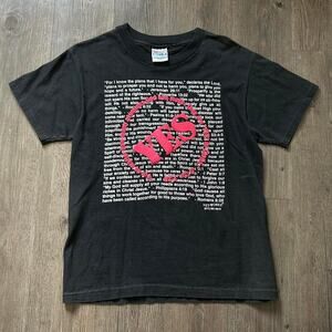 Vintage 90s Romans 8:28 Puff Print Jesus Black Short Sleeve Tee. Sz M